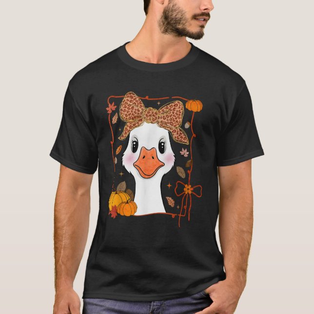 Silly Goose Pumpkin Season Autumn Fall Leaves Than T-Shirt (Front)