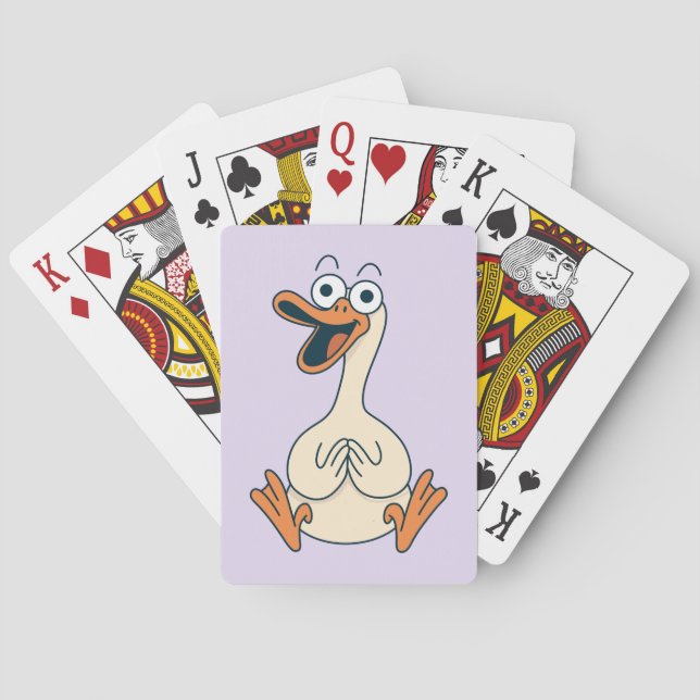 Silly Goose, Quirky, Funny Cartoon Goose Playing Cards (Back)