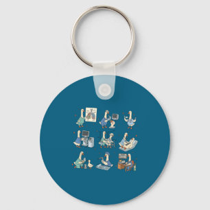 Silly goose respiratory therapist pulmonary funny key ring