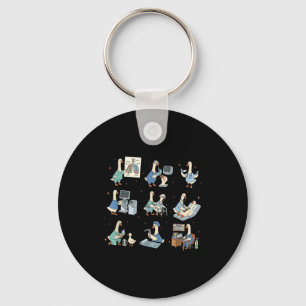 Silly goose respiratory therapist pulmonary funny key ring