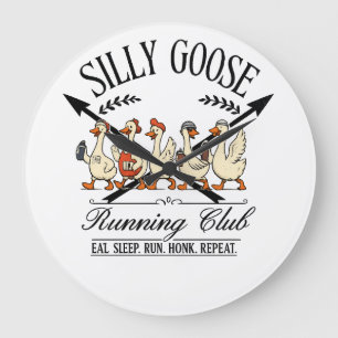 Silly Goose Runner Large Clock