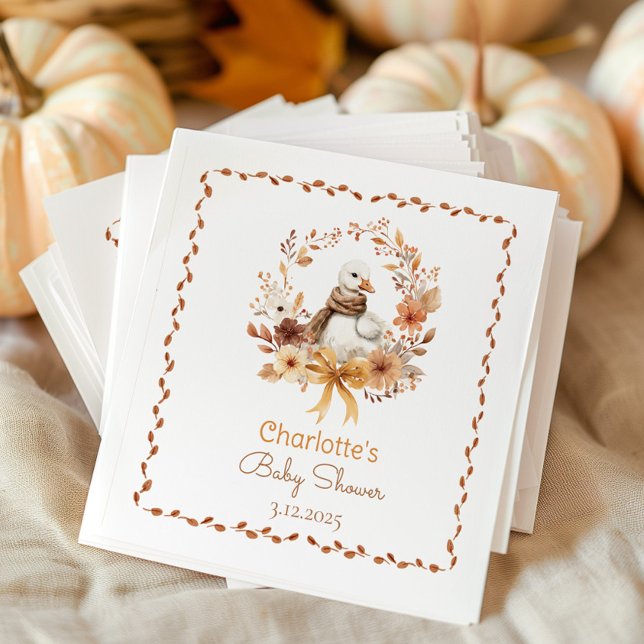 Silly Goose Rustic Fall Baby shower Thank you Napkin (Creator Uploaded)