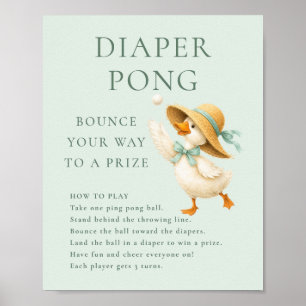 Silly Goose Sage Diaper Pong Game Baby Shower Sign
