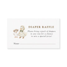 Silly Goose Sage gingham babyshower diaper raffle