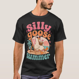 Silly Goose Summer Cute Beach Relaxing Goose T-Shirt
