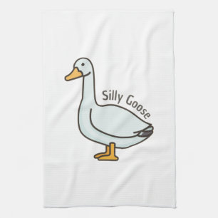 Silly goose tea towel