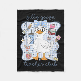 Silly Goose Teacher Club Back To School Funny Firs Fleece Blanket