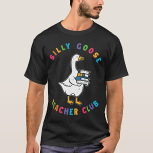 Silly Goose Teacher Club Colourful Print Goose Bac T-Shirt