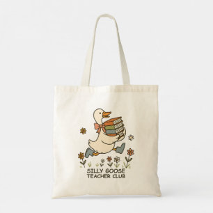 Silly Goose Teacher Club Funny Back to School Tote Bag