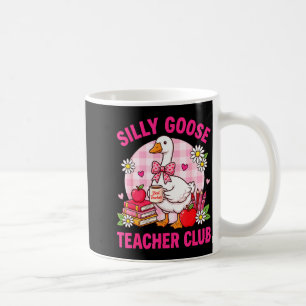 Silly Goose Teacher Club Valentine Heart Pink Bow Coffee Mug