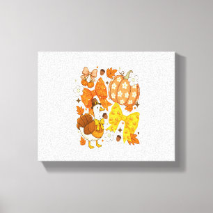 Silly Goose Thankgiving Coquette Turkey Canvas Print