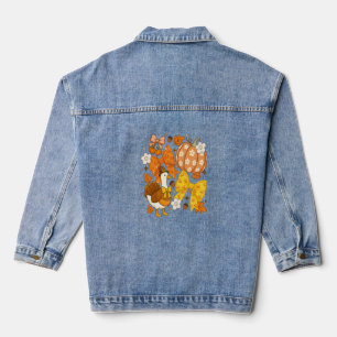 Silly Goose Thankgiving Coquette Turkey Denim Jacket