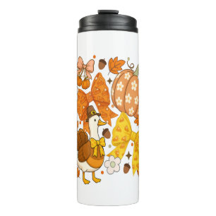 Silly Goose Thankgiving Coquette Turkey Thermal Tumbler