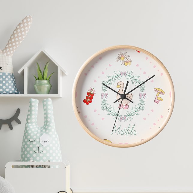 Silly Goose Theme Cute Geese Pink Custom  Clock (Creator Uploaded)