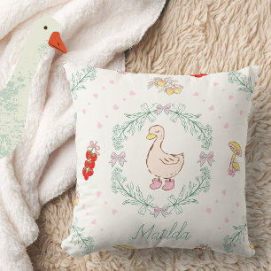 Silly Goose Theme Cute Geese Pink Custom Cushion