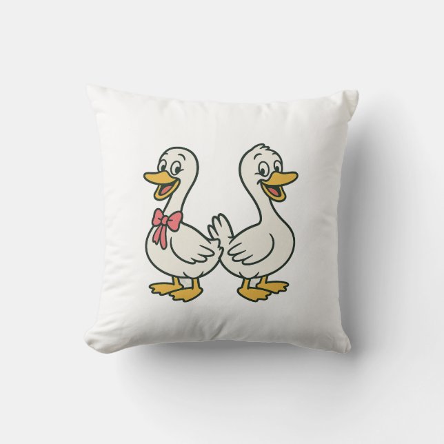 Silly goose Throw Pillow (Front)