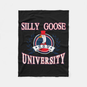 Silly Goose University Funny Meme Fleece Blanket
