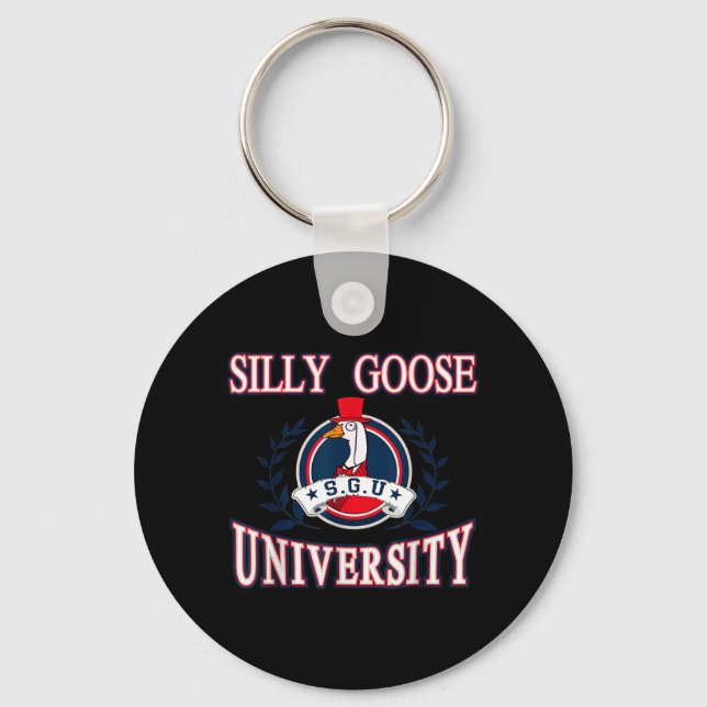 Silly Goose University Funny Meme Key Ring (Front)