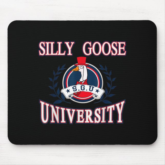 Silly Goose University Funny Meme Mouse Mat (Front)