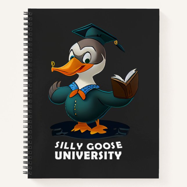 Silly Goose University Student Funny Notebook (Front)