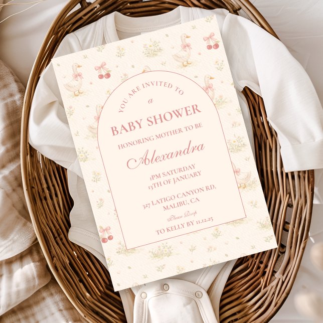 Silly Goose Vintage Baby Shower Invitation (Creator Uploaded)