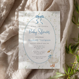 Silly Goose Vintage Floral Boy Baby Shower Invitation