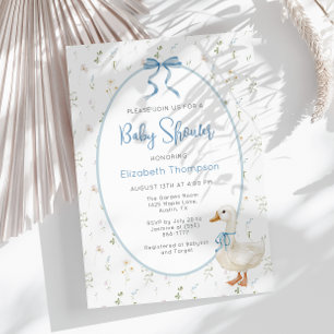 Silly Goose Vintage Floral Boy Baby Shower Invitation