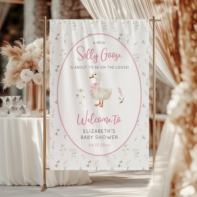 Silly Goose Vintage Wildflower Girl Baby Shower Banner (Creator Uploaded)
