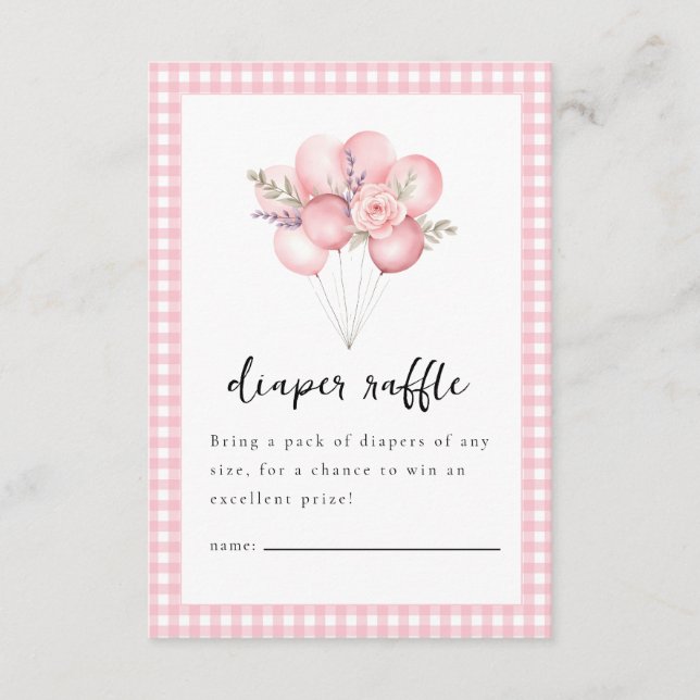 Silly Goose Watercolor Girl Baby Shower  Enclosure Card (Front)