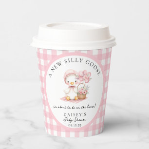 Silly Goose Watercolor Girl Baby Shower  Paper Cups