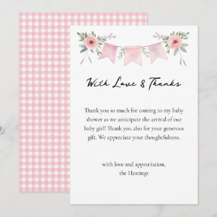 Silly Goose Watercolor Girl Baby Shower Thank You 