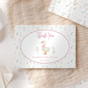 Silly Goose Wildflower Girl Baby Shower Thank You Card