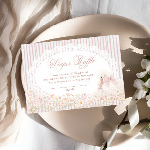 Silly Goose Wildflower Girl Diaper Raffle Enclosure Card