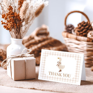 Silly Goose with Beige Gingham  Thank You Card