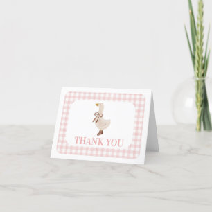 Silly Goose with Pink Gingham  Thank You Card