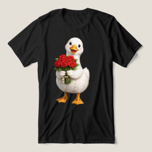 Silly Goose with Roses — Romantic Gift for Her Tri-Blend Shirt