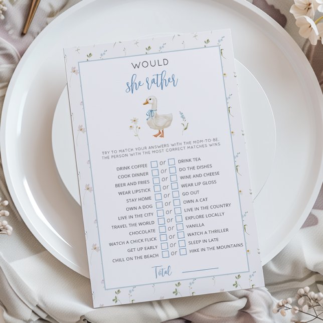 Silly Goose Would she rather Baby shower game (Creator Uploaded)