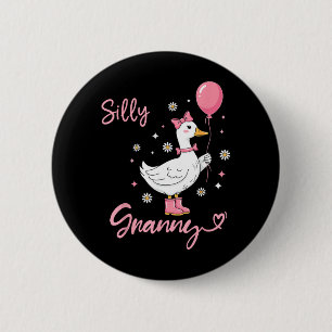 Silly Granny Cute Goose Grandmother Family 6 Cm Round Badge