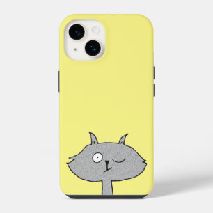 Silly Grey Cat iPhone 14 Case