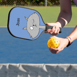 Silly Grey Cat Pickleball Paddle