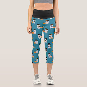 Silly Halloween Ghost Wants Your Candy pattern Capri Leggings