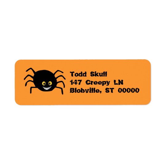 Silly Halloween Spider Label Return Address Label