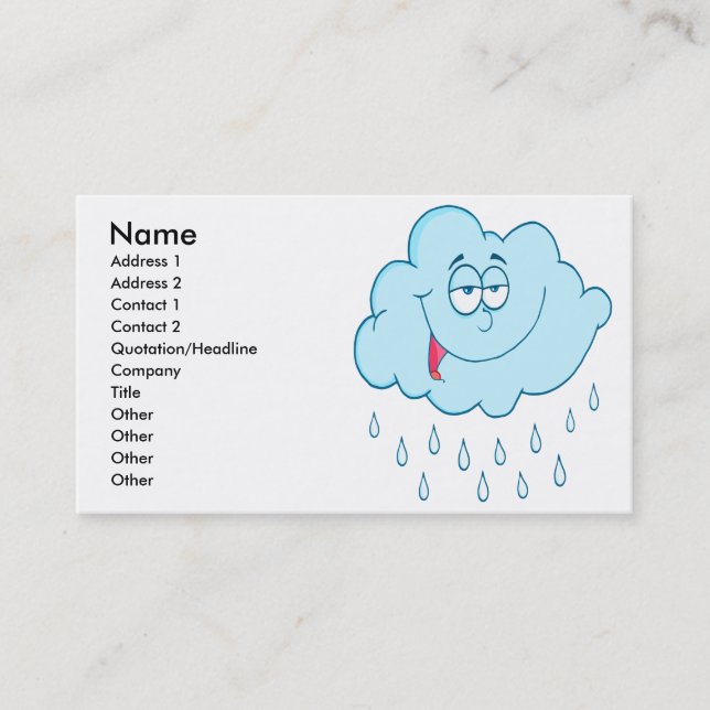silly happy rain cloud cartoon business card (Front)