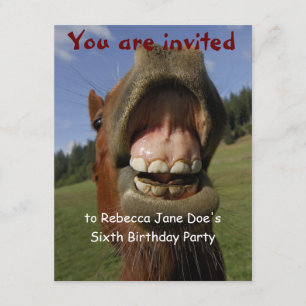 Silly Horse and Donkey Birthday Party Invitation
