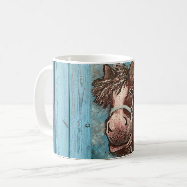 Silly Horse & Barn Wood Mug (Front Left)