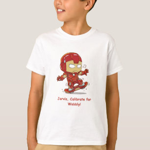 Silly Iron Man Skateboarder - Calibrate For Wobb! T-Shirt