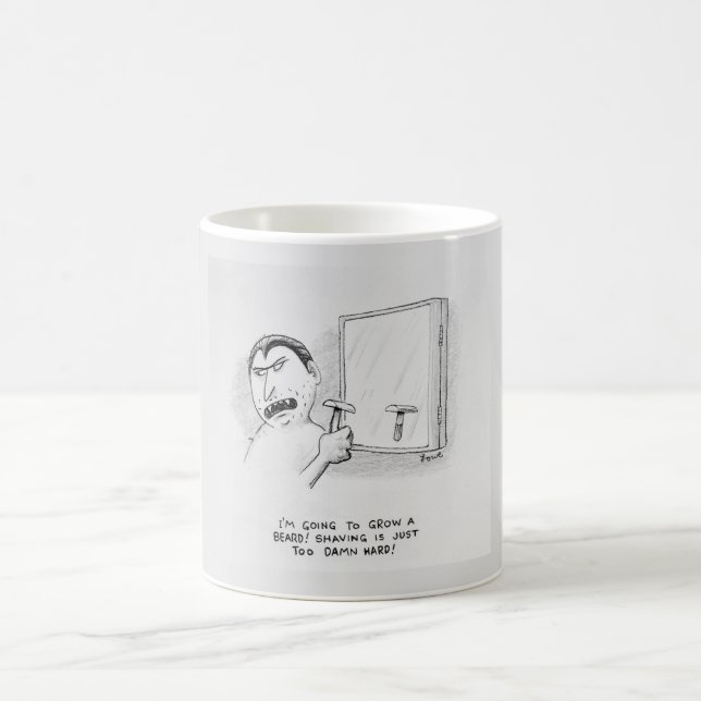 SILLY JOKE ABOUT DRACULA SHAVING ON A MUG (Center)
