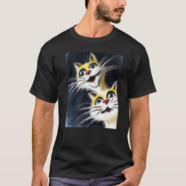 Silly kittens two white cats T-Shirt (Front)