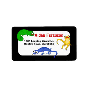 Silly Leaping Lizard Address Label