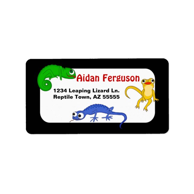 Silly Leaping Lizard Address Label (Front)